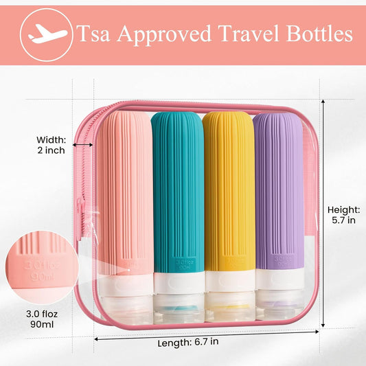 Silicone Travel Refillable Bottles Set